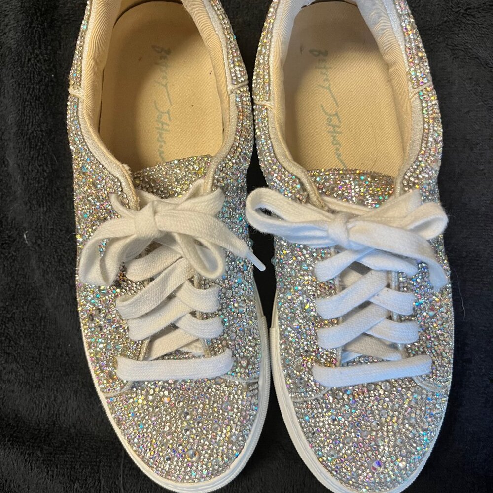 Betsey Johnson Rhinestone Sneakers 8.5